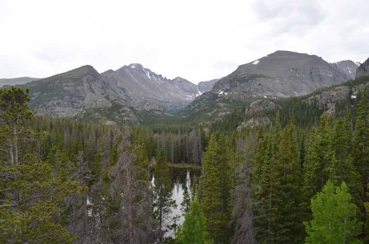 Our first views of RMNP, above Nymph Lake