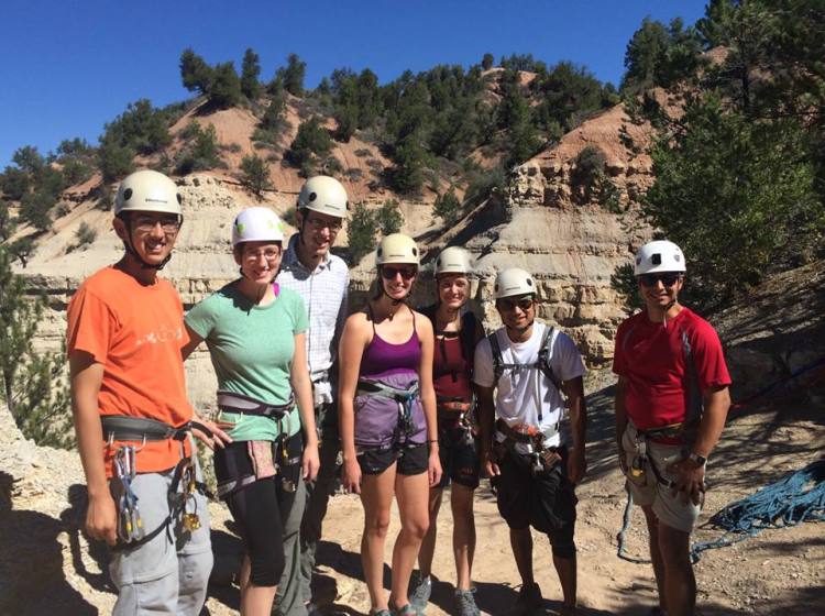 The whole gang at the first rappel